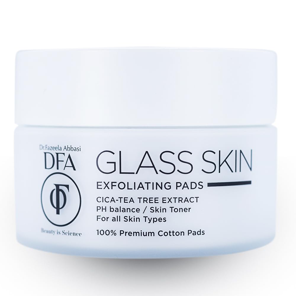 DFA Glass Skin Exfoliating Pads, Cotton Pads For Face, Exfoliating Cotton Rounds, Peeling and Toner Pads, Glycolic Acid & Salicylic Acid Pads, Chemical Peel Cleansing Pads, Korean, 50 Pc, 2.87 Fl Oz