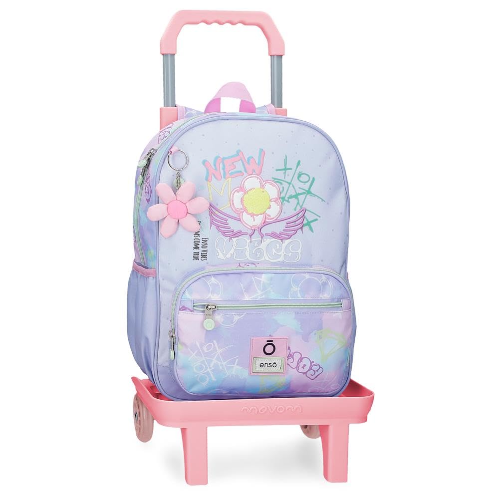 Enso New Vibes Backpack with Trolley Pink 30x38x12cm Polyester