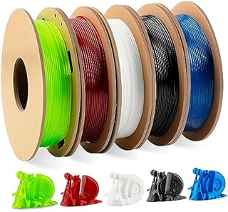 PETG Filament 1.75 mm Combi Pack, TINMORRY PETG-Eco 3D Printer Filament Bundle, 250 g x 4 Spools, Black+Dark Red+Green+ Klein Blue