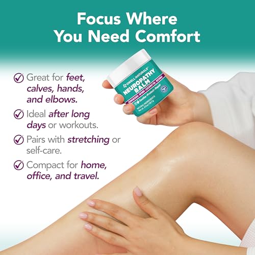 Image of Owell Naturals Neuropathy Balm for Feet, Muscles & Joints - Long Lasting Comfort Formula with Frankincense, Myrrh, Coconut Oil, Beeswax - Fast Absorbing Botanical Skin Care, 2 oz
