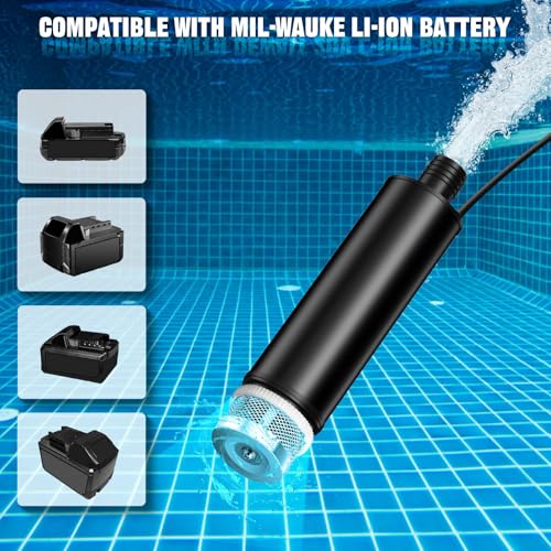 Image of Cordless Submersible Water Pump for Milwaukee M-18 18V Battery,635GPH Portable Transfer Water Pump for Camping Tub Garden RV Pond Draining Job Sites(No Battery)