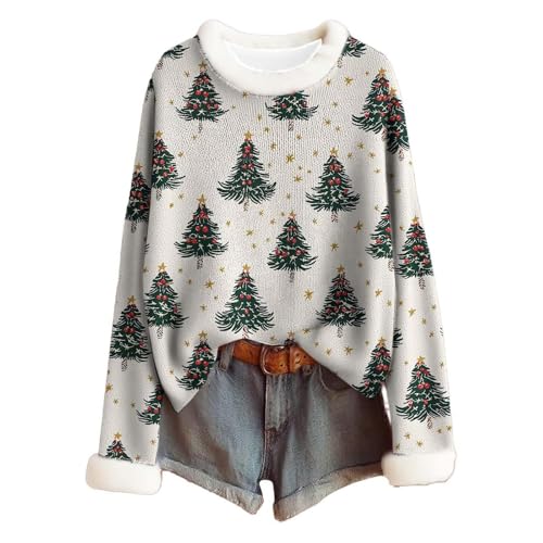 Generisch Damen Weihnachts-Pullover mit gesticktem Winterwald -...