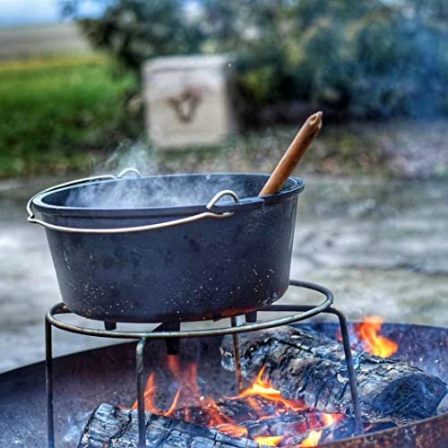 Foto von BBQ-Toro Dutch Oven Set 6-teilig mit Holzkiste | Gusseisen Set mit Dutch Oven 6 QT, Pfanne, Grillrost, Untersetzer & Dreibein | Zubehör Set, Outdoor Kochset, Gusseisen Grill Set, Kochtopf Set