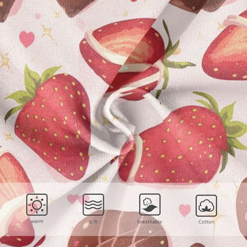 Wusikd Strawberry Chocolate Girls' Underwear Cotton Hearts Girls Briefs Soft Toddler Underwear 2T3