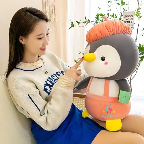 Image of Babique Cap Penguin Plushie Stuffed Plush Teddy Bear Soft Toy |Ideal for Birthdays & Special Occasions Girls /Boys, Baby Kids -Pink(25 Cm)