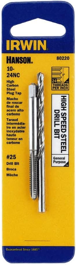 Irwin TAP + Drill BIT 10-24 NC + #25