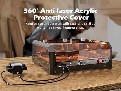 SainSmart 20 W gesloten lasergraveermachine met luchtondersteuningspomp, honingraatstructuur, camera en ontluchting, all-in-one plug-and-play-lasergraveermachine, laserveiligheidsklasse 1 - Afbeelding 6