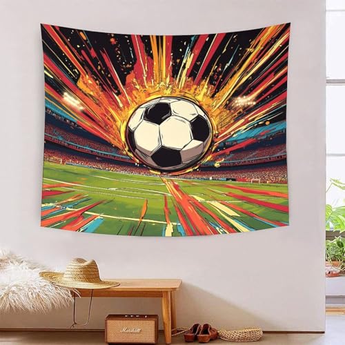 Couverture murale football 3D KAYZTGSDA rideau en polyester doux 180cm