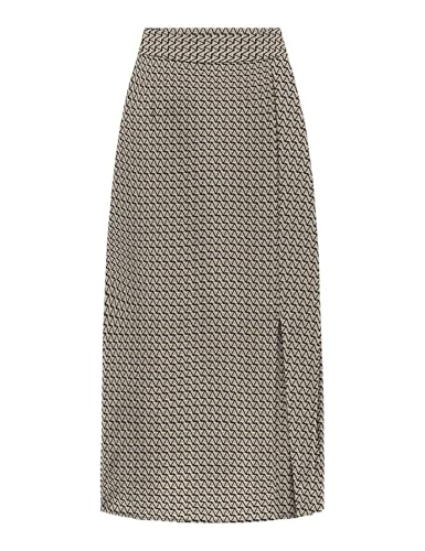ONLY Damen Onlnova Life Elite Piper Slit Skirt Rock, Chipmunk/AOP:588 Breaker geo, S