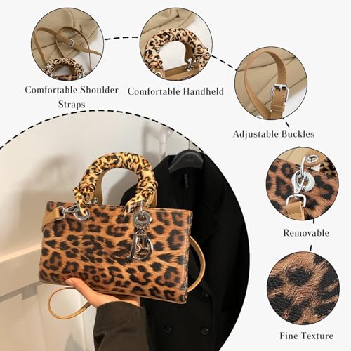 Image of Leopard Print Handbag - Women's PU Leather Crossbody Bag, Waterproof, Fashion Messenger & Satchel Bag