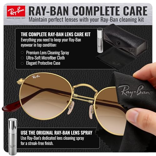 Image of Ray-Ban RB3447 ROUND METAL Round Shaped Sunglasses for Men with Official RAYBAN Eyewear Kit