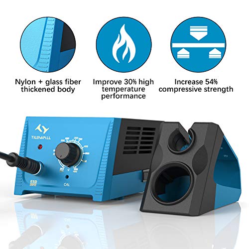Tilswall Soldering Station, 65W Solder Station Welding Iron Kit With Smart Temperature Control (392°F-896°F), 5Pcs Soldering Tips, Built-In Transformer, Soldering Iron For School Lab Hobby Electronics #TOP4