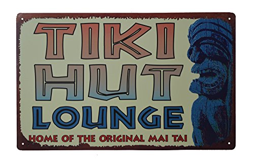 Nautical Tropical Imports Tiki Hut Lounge Tin Sign