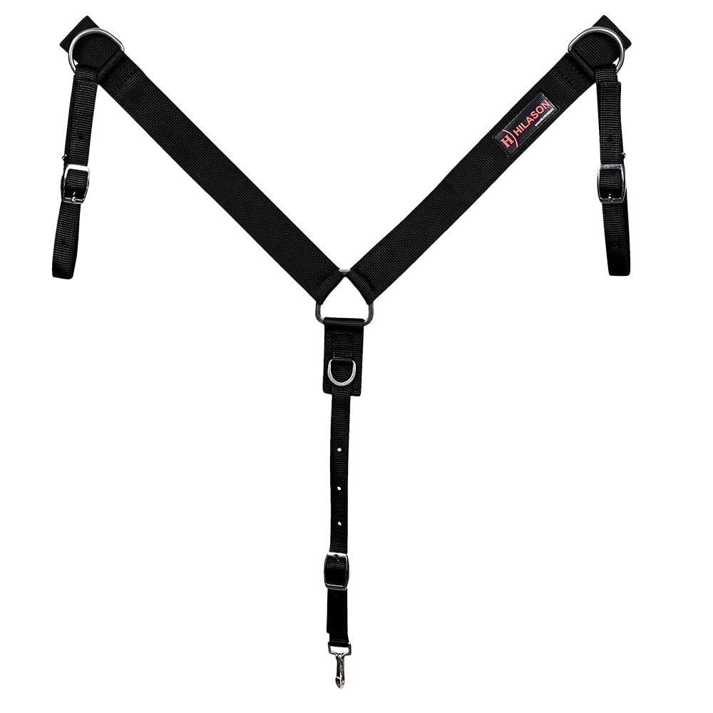 HILASON Western Horse Genuine Heavyduty Nylon Breast Collar Black