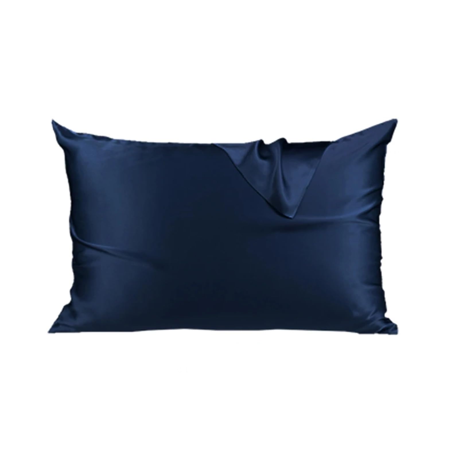 Silk Pillowcase Pure Natural Mulberry Silk Pillowcase With Hidden Zipper 19 Momme(Deep Bule,Japan 43x63cm)