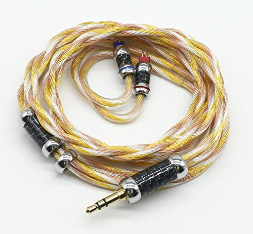 2pin3.5mmリケーブル金メッキ&銀メッキ&無酸素銅混合編み3.5mmプラグアップグレードケーブル2pin人気中華イヤホンケーブル