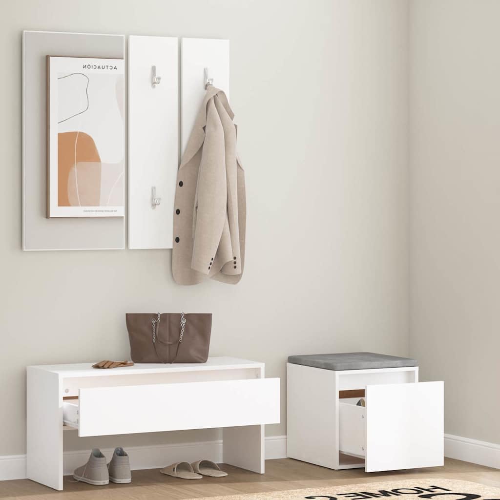 Ensemble de garde-robe 80 x 30,5 x 40 cm avec tiroir en bois blanc