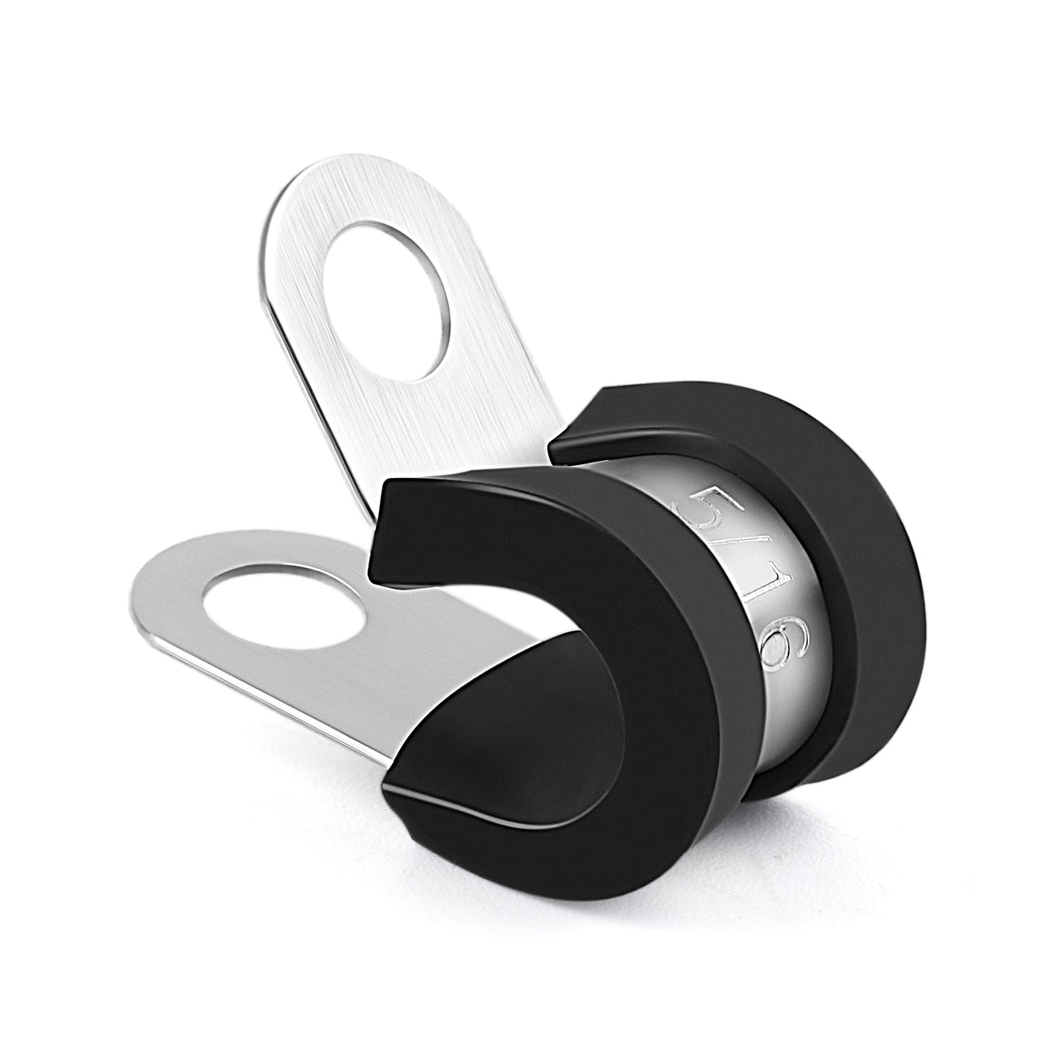 Delgada20 Pack 5/16 Inches 304 Stainless Steel P-Style Cable Clamps - Rubber Cushioned Insulated Clamp,Secure Tube, Pipe, and Wire Cord Installation (5/16)