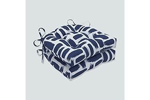 Pillow Perfect Baja Nautical Navy Chair Cushions (Set of 2): 15.5" x...