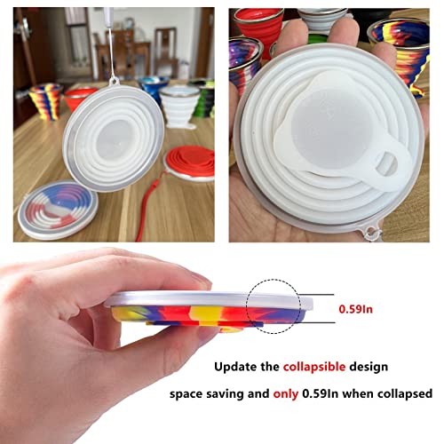 Newmcury Silicone Collapsible Travel Cup With Lid,Camouflage Outdoor Drinking Cup,Portable Drinking Mug, Expandable Folding Camping Cup 4 Mixed Color (Fine) #TOP3