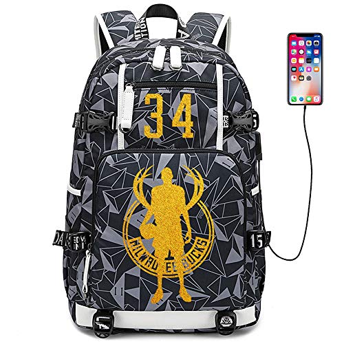 Basketball Player Star Antetokounmpo Multifunction Backpack Travel Student Backpack Fans Bookbag For Men Women (Style 5)