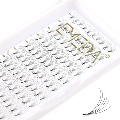 EMEDA Extensiones de pestañas de volumen 5D D Curl 0.07mm Bandeja de mezcla 9mm 10mm 12mm 14mm .07 Extensiones de pestañas 5D Bandejas Fan prefabricado Pestañas de racimo ruso Cover