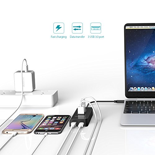 Dodocool Hub USB C com 3 portas USB 3.0 e adaptador Gigabit Ethernet Power Delivery 2.0 para Apple M