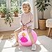 PlayZap Hopper Ball for Kids 3-8,18 Inch Pink Bouncy Ball with Handle, Inflatable Hippity Hop Bounce Hopping Jumping Toys Indoor Outdoor for Boys Girls Gifts