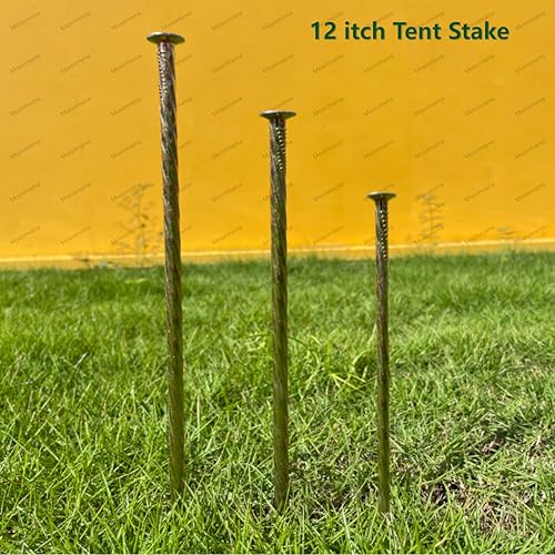 Moonmama Metal Nails, 12" (40) Threaded Zinc Plated Pegs for Paving, Weed Barrier, Lawn, Camping, Building, Carpenter Pegs, Tents, Anchor Pegs … by Moonmama - Used condition - Image 4