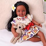 BABESIDE Lifelike Black Reborn Baby Dolls, 20 Inch Realistic Black Girl Newborn Real Life Baby Dolls Soft Vinyl & Cloth Body with Feeding Kit Gift Box for Kids Ages 3+