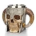 Edelstahl Totenkopf Tasse, 3D Totenkopf Krug Becher Gothic Bierbecher Kaffee Tee Trinkbecher Kelch Drinkware Mittelalter Drinkware Weinkelch Glas Geschenke für Halloween/Weihnachten/Geburtstag