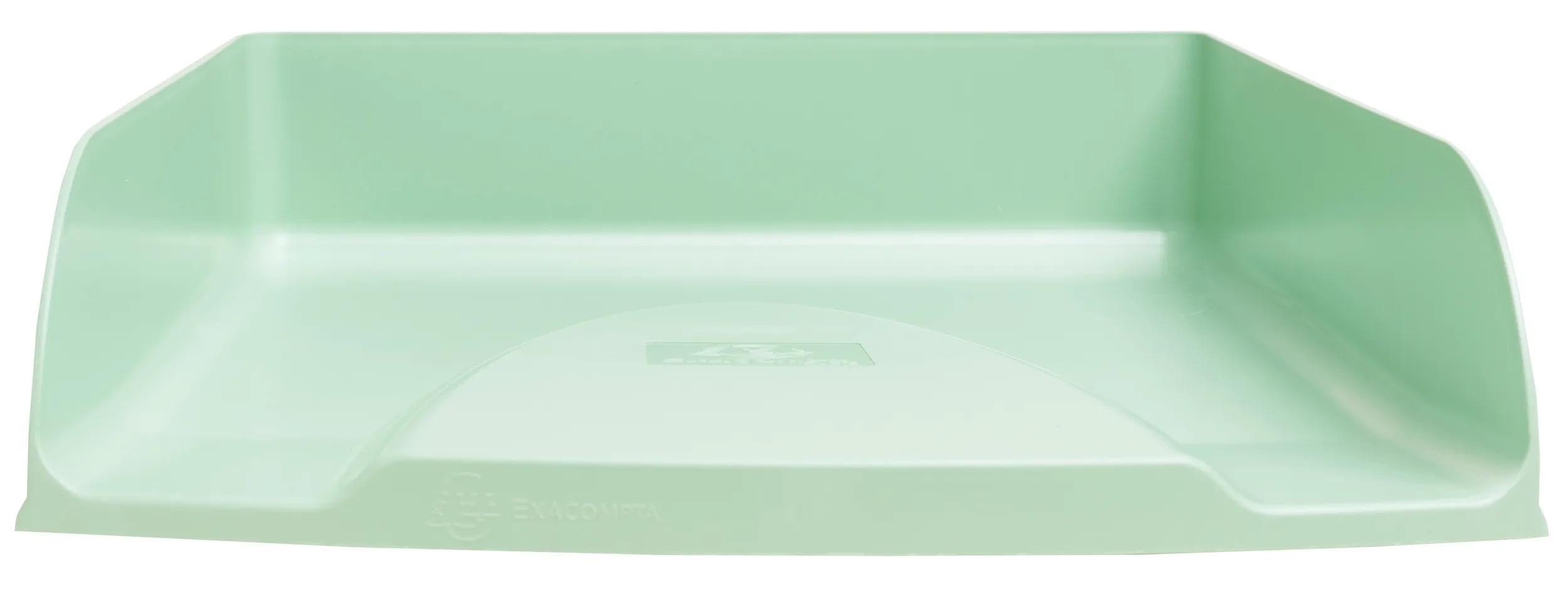 Exacompta - Ref 11180D - Set of 6 Letter Trays Styli Autentik - for A4+ documents - Size 34 x 25 x 6.5 cm - Label Holder - Holds 500 Sheets - sage Green
