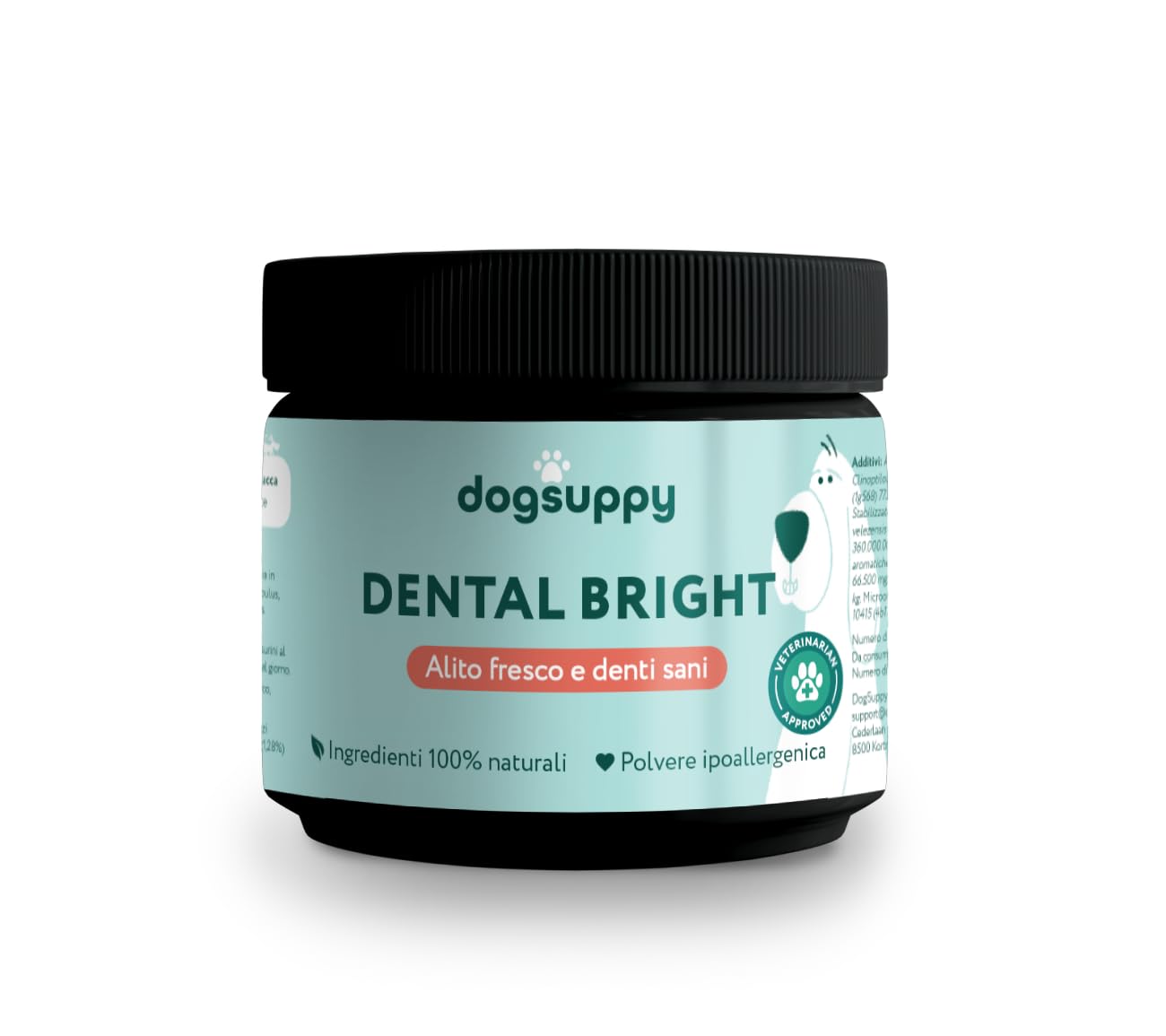 DogSuppy Dental Bright per Cani, 100% Naturale, 60 dosi