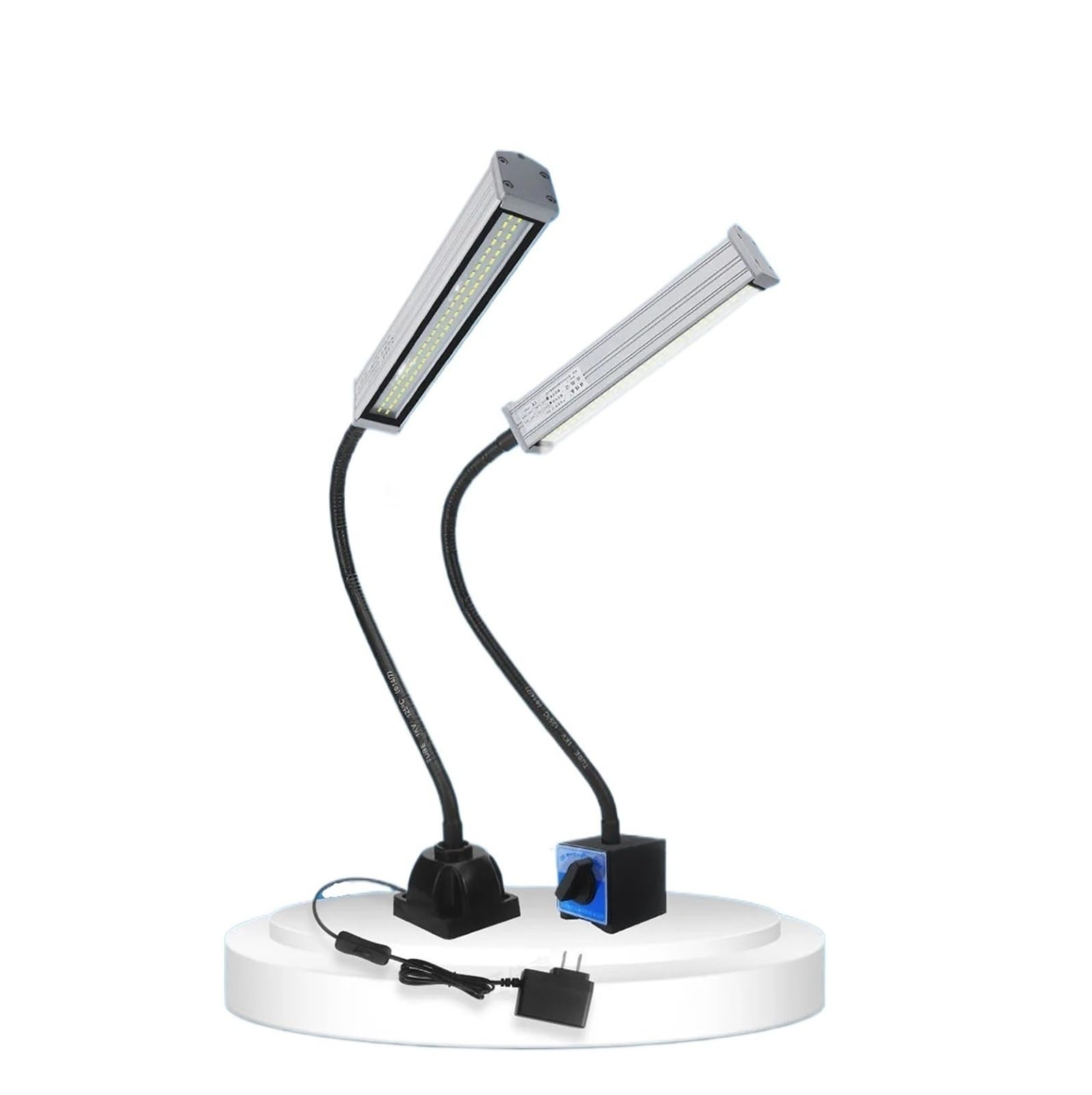 Lampa maszynowa CNC projektor warsztatowy CNC 400 mm, elastyczne ramię, aluminiowa przemysłowa lampa LED 10-220 V (stała podstawa, UK)