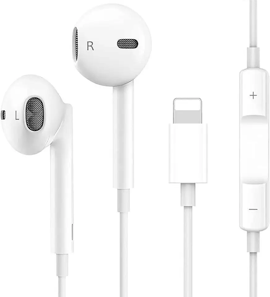 Écouteurs Filaires pour iPhone, Écouteurs Intra-Auriculaires, Casque Antibruit Stéréo HiFi avec Micro et Contrôle du Volume, Compatibles avec iPhone 14 Pro Max/13/12/Mini/SE/11/X/XR/XS/8/7 Plus