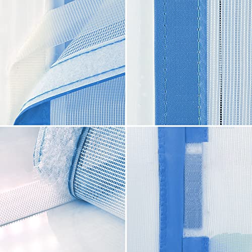 Magnetic Fly Screen Door Heavy Duty Windproof Anti Mosquito Mesh Curtain with Magic Tape No Punch Lace Decorative Embroidery Pattern Curtain Keeps Bugs & Insects Out (90x210CM - Image 4