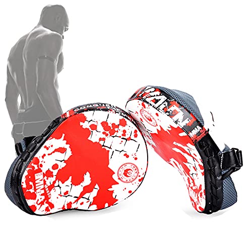 2PCS Boxing Mitts Punching Mitts Kickboxing Muay Thai Pads PU Leather Focus Pads Martial Arts for MMA, Kickboxing, Martial Arts, Muay Thai, Karate Training, Padded Punching, Coaching Strike Shield