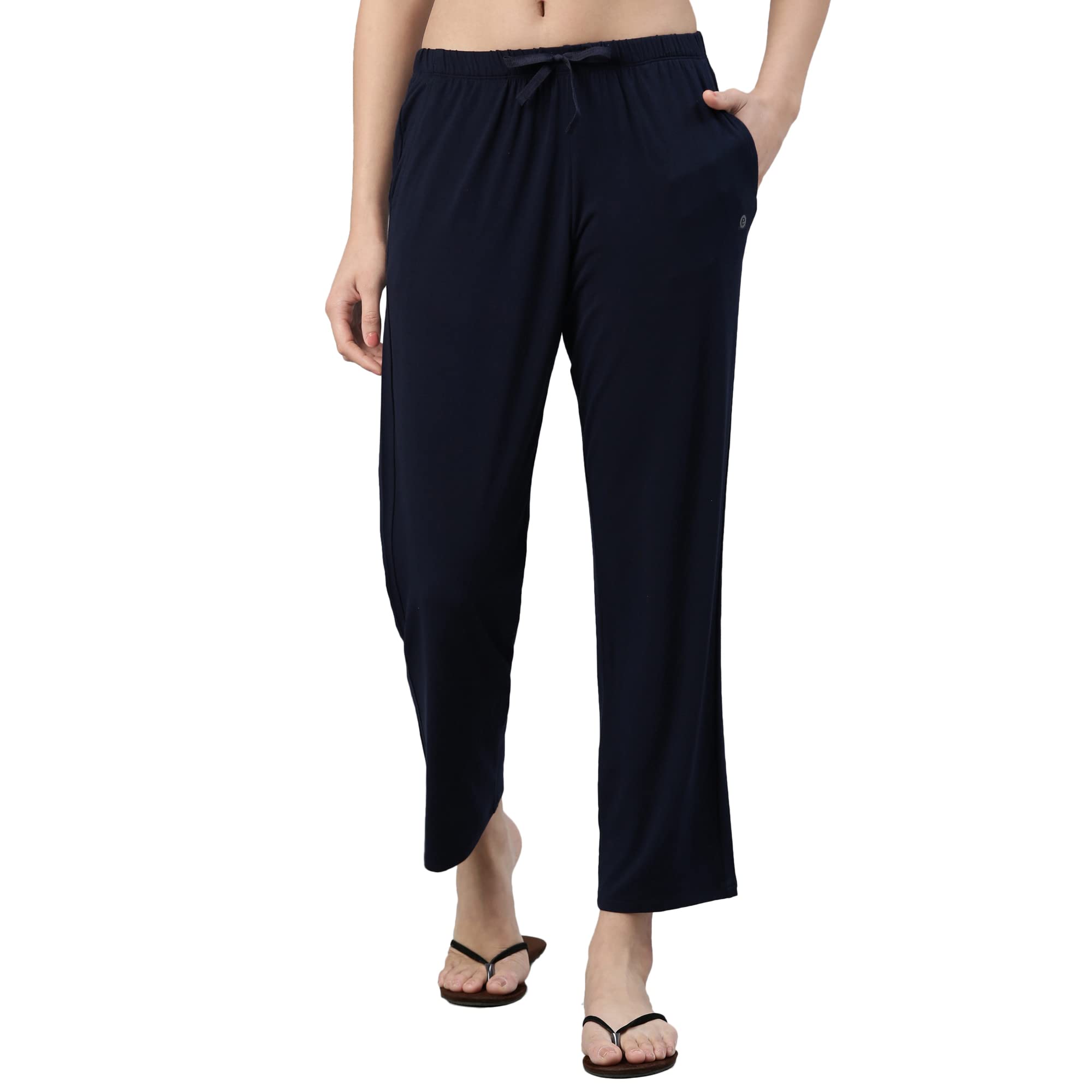 enamor Mid Rise Regular Length Adjustable Drawstring​ Basic Home Lounge Pant for Women - Relaxed fit - E404-picture-43