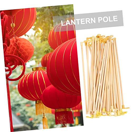 Image of 35Pcs Wooden Lantern Sticks for DIY Paper Lanterns, Handheld Lantern Poles with Ergonomic Grip, Multi-Color, 10.43 Inch
