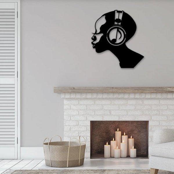 Miniatura 3 de Afro Girl Loves Music - Letreros metálicos cortados con láser, 2 letreros de metal personalizados, arte de metal, regalo de inauguración de la casa,