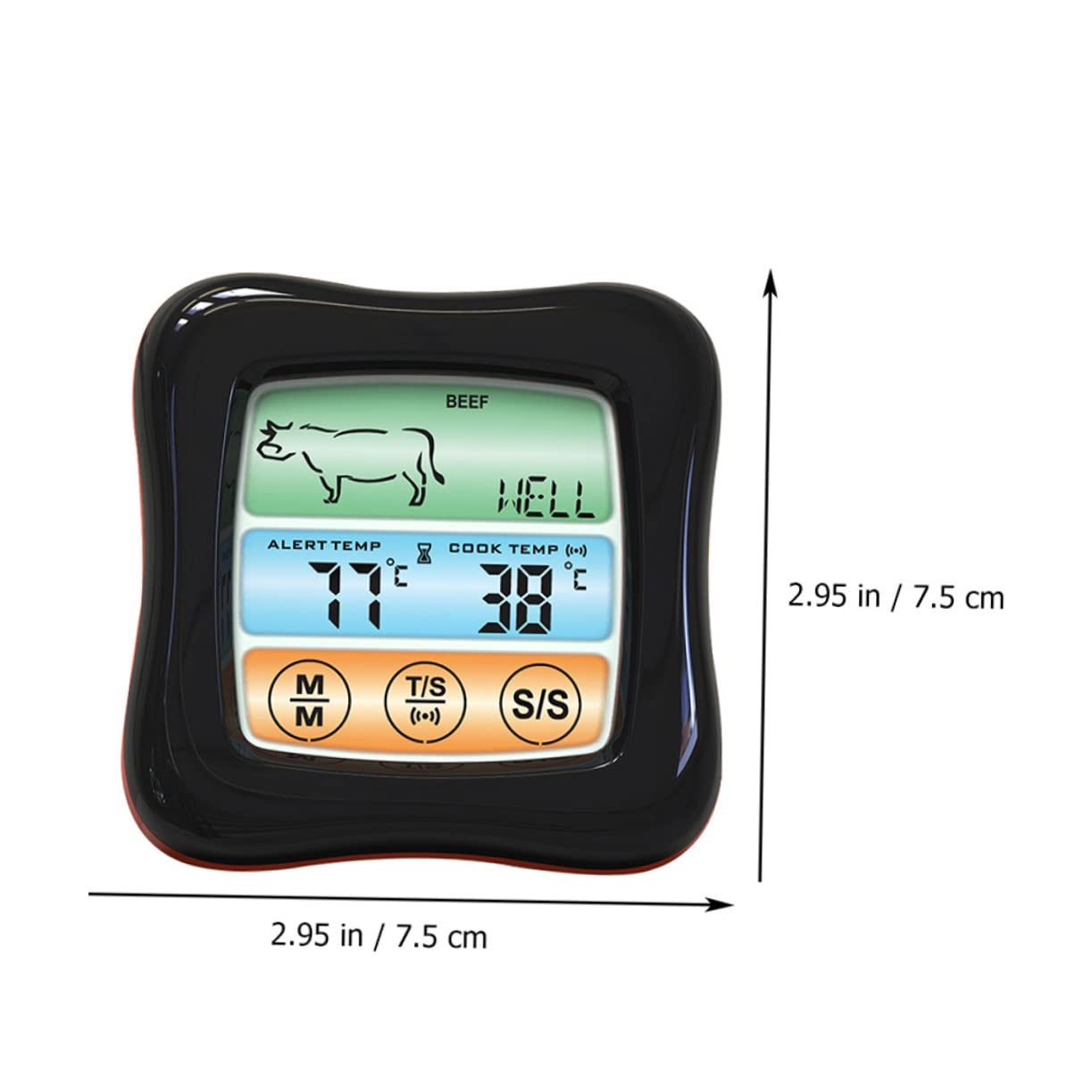 Termómetro Digital de Cocina Temporizador, Acero Inoxidable Negro