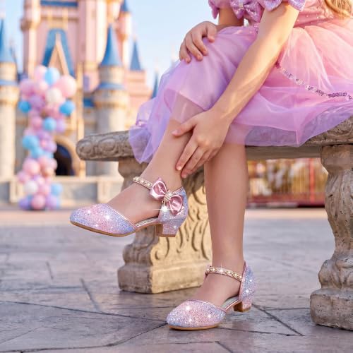Image of Motasha Sparkly Girls Dress Shoes Kids High Heels Toddler to Big Kid