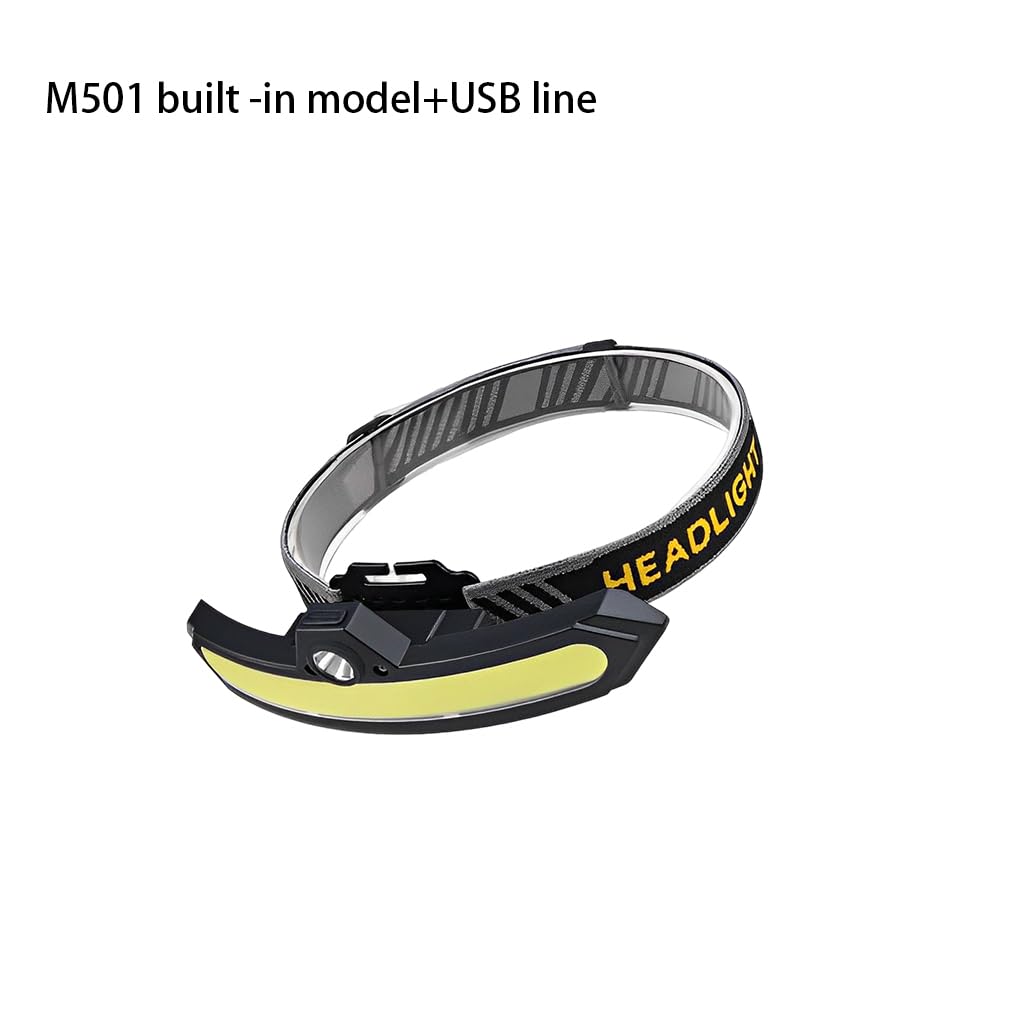 Set di 3 fari ricaricabili USB regolabili multiuso per ciclismo, escursionismo, arrampicata, luce di emergenza integrata, batteria integrata