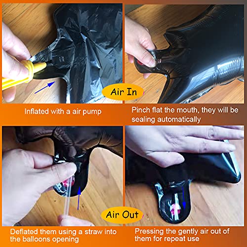 Hoomtry HOOMTRY-21 Halloween Foil Balloons, Halloween Party Decorations Skeleton Demon Bat Pumpkin Ghost Witch And Orange Balck Purple Star Balloon thumb #6