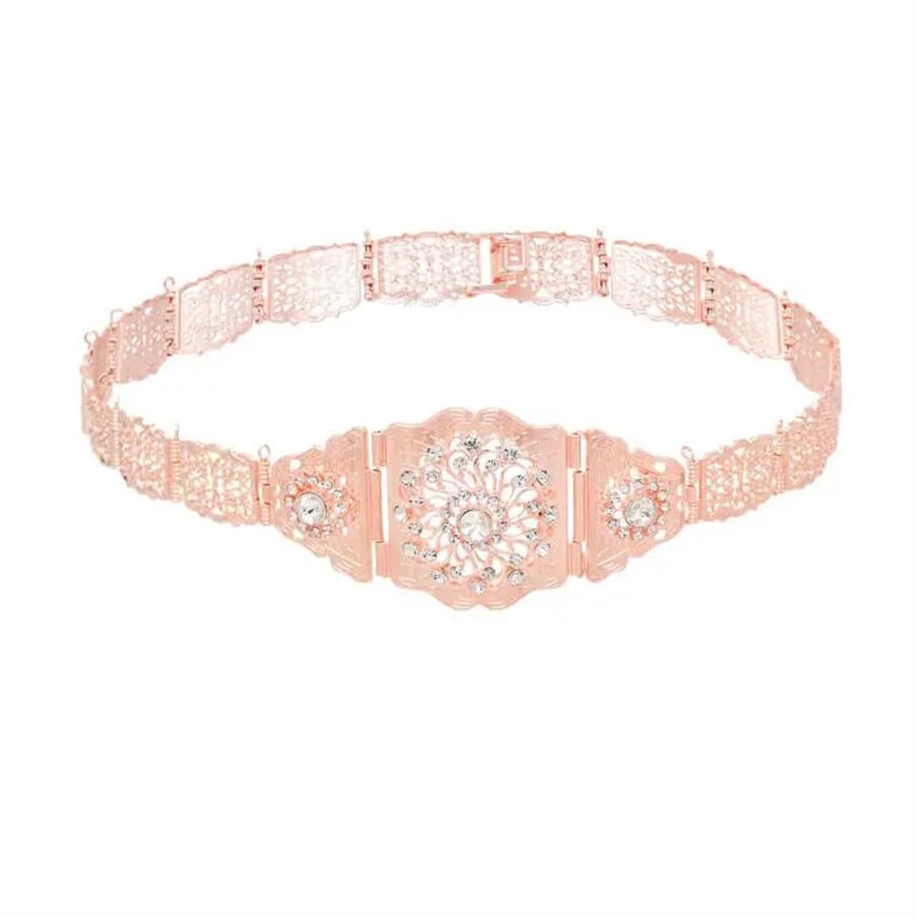 Catena Per Il Corpo Con Fiori In Cristallo Dorato Catene Per La Pancia In Vita Cintura Per Abito Marocchino Gioielli Per Il Corpo Da Sposa Afgano Indiano