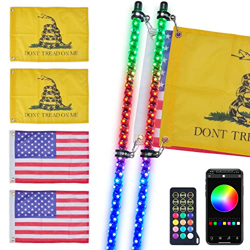 Omotor 2Pcs 4Ft Led Whip Lights cover