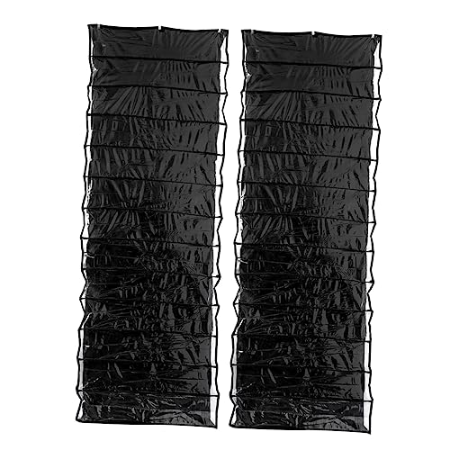 PRETYZOOM 2Pcs Over The Door Shoe Organizer with Space Saving Hanging Storage Rack for Closet Black for Shoes Slippers Belts and Scarves