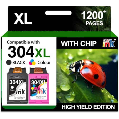 Starink Cartuchos de Tinta Remanufacturados 304XL Compatibles con HP 304 XL Negro y Color, para Impresoras HP DeskJet 3760 3750 2630 3720 3730 y HP Envy 5030 5010