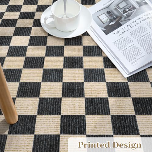 Tapete decorativo rectangular 5x7 ft, geométrico y antideslizante miniatura 3