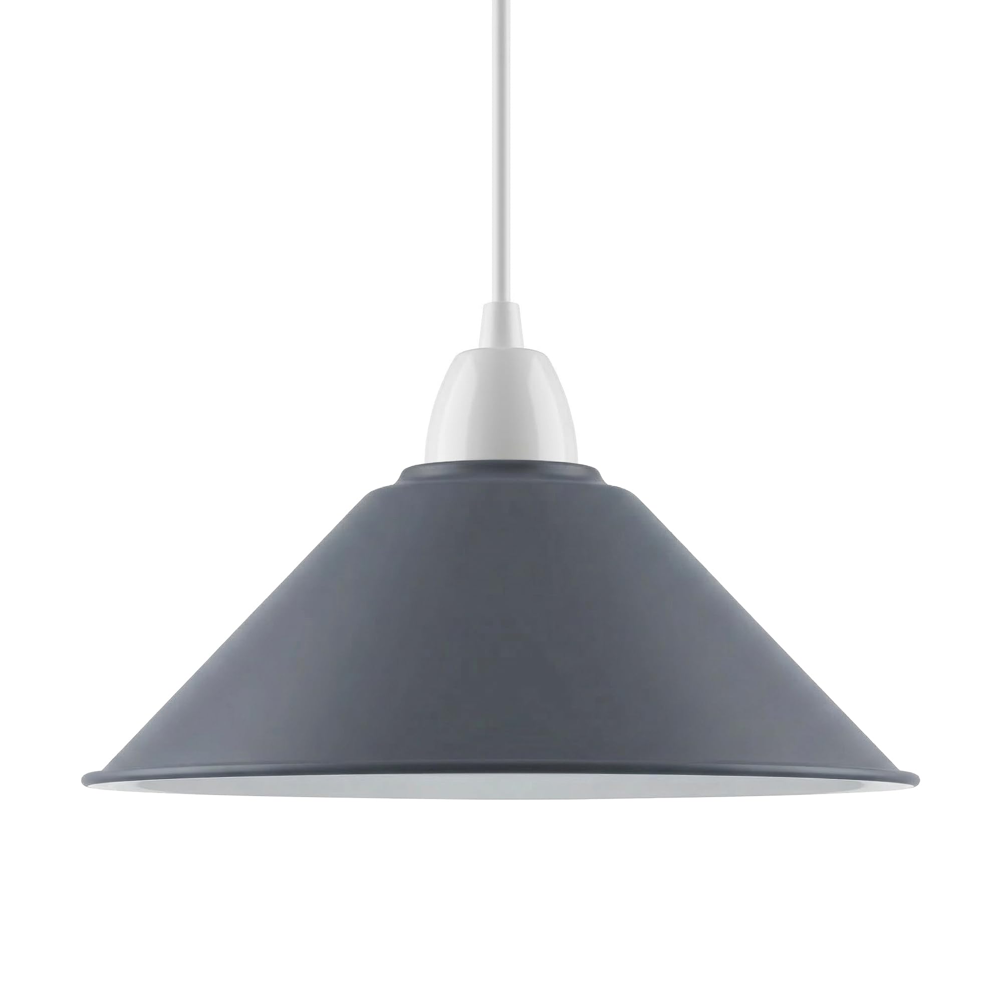 LEDSone Industrial Metal Lamp Shade 22cm Wide, 8cm Height,Vintage Cone Pendant Light Cover, Modern Retro Ceiling Lighting for Kitchen, Dining Room Easy Fit Light Shade